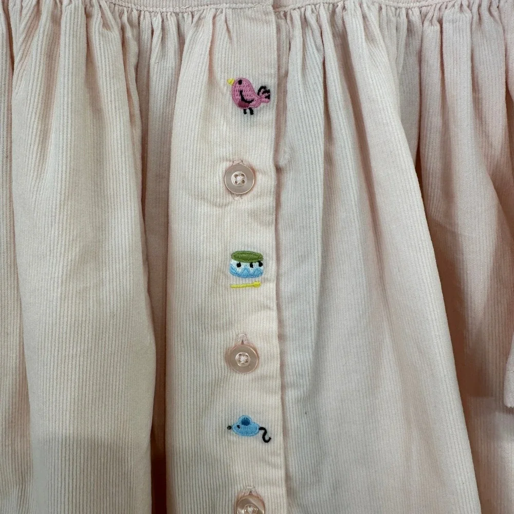 Baby‎ Gap Pink Corduroy Embroidered Dress Mouse Bird Star Size 18 24 Months